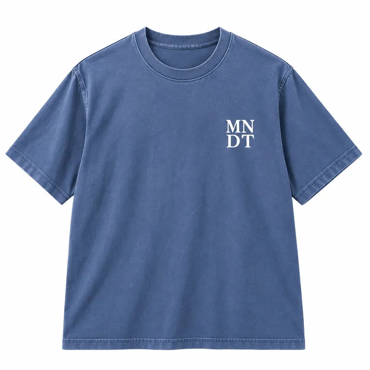 Mandate MNDT t-shirt in blue, front