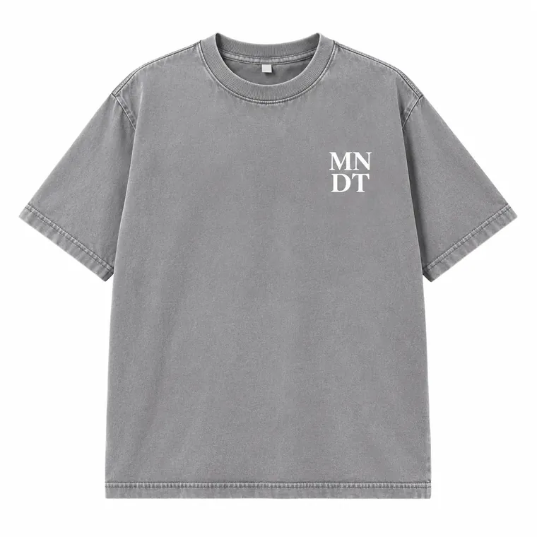 Mandate MNDT t-shirt in light grey, front